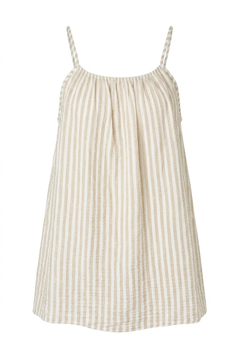Sovana Stripe Strap top | Beige