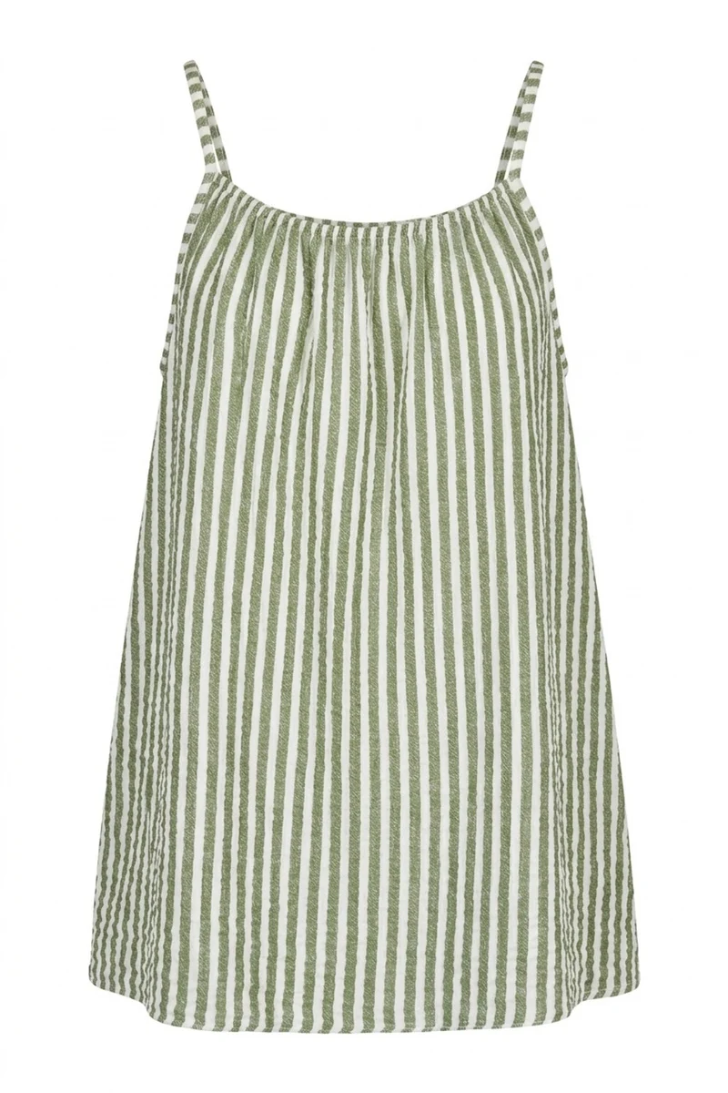 Sovana Stripe Strap top | Kaki