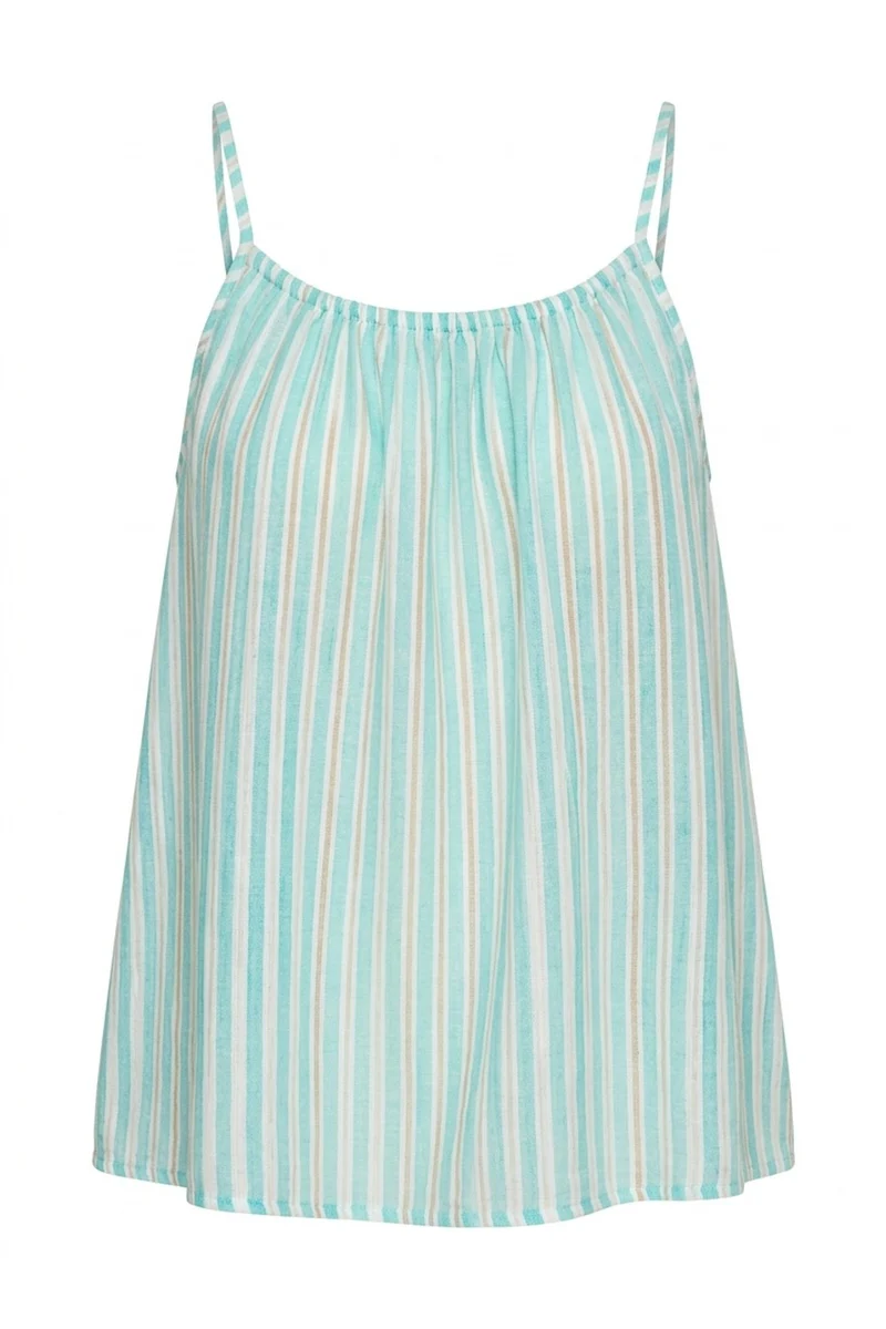 Sovana Stripe Strap top | Aqua Marine