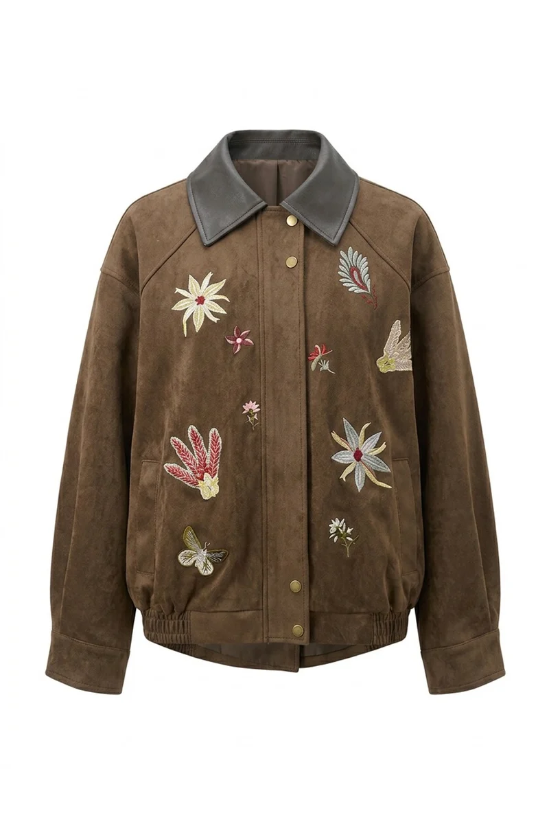 Baya Embroidered Jacket | Taupe