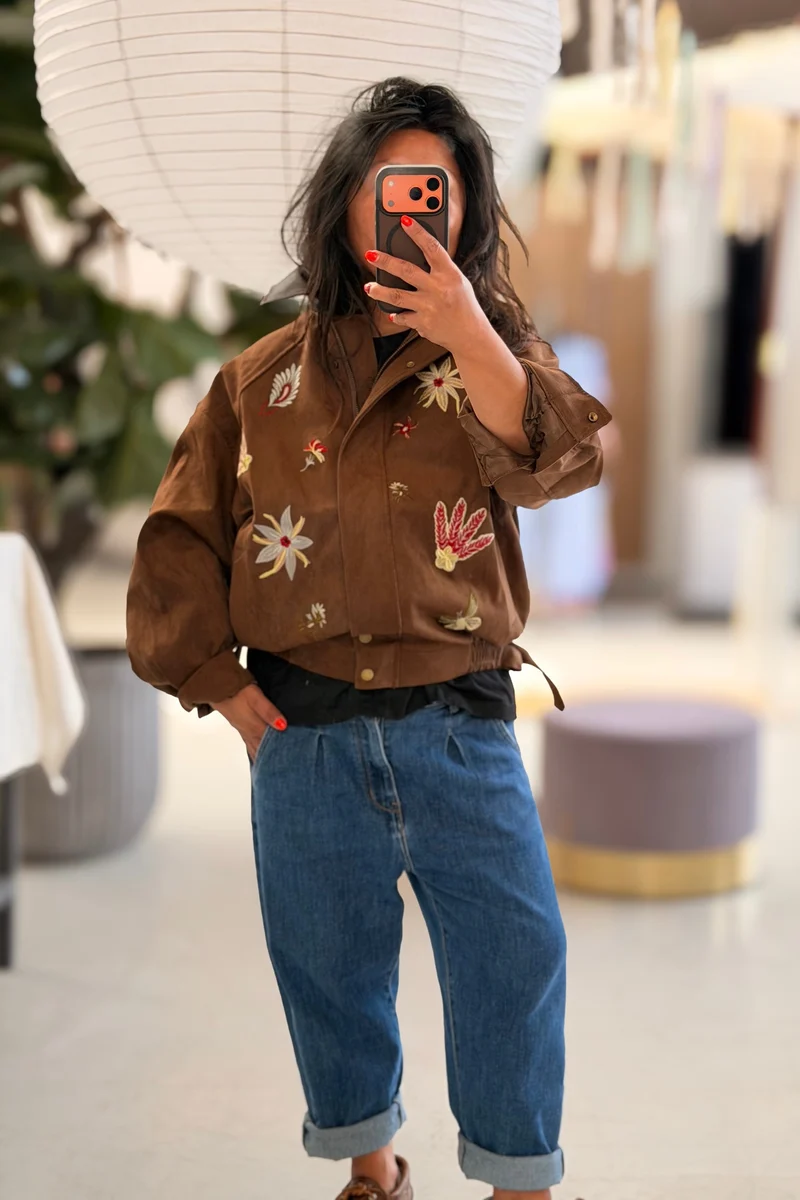 Baya Embroidered Jacket | Taupe