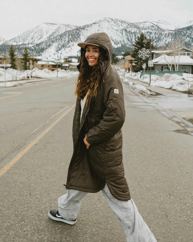 Flora Sherpa gefütterte Parka - Kaffee