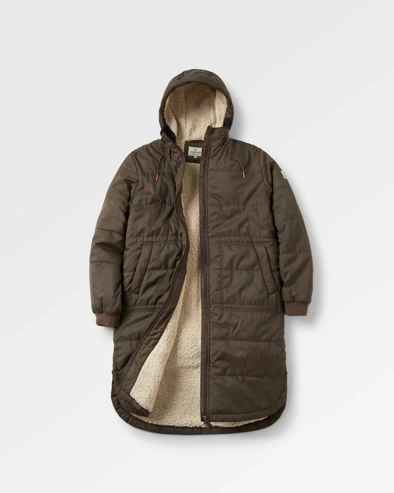 Flora Sherpa gefütterte Parka - Kaffee