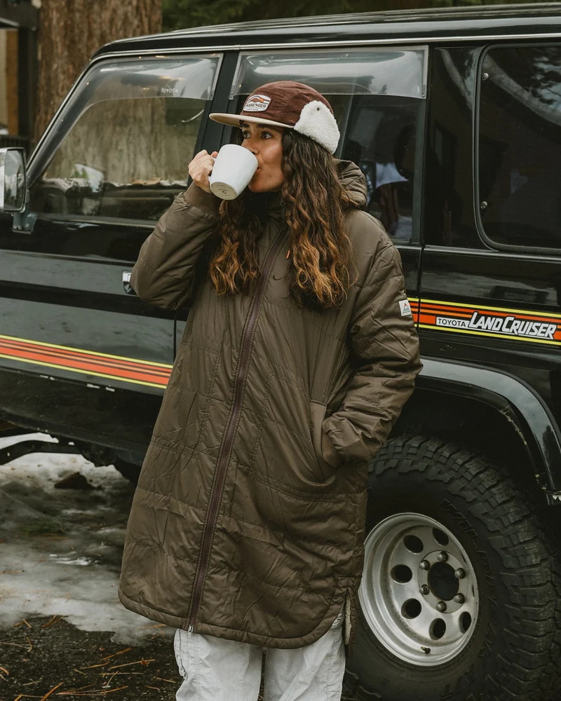 Flora Sherpa gefütterte Parka - Kaffee