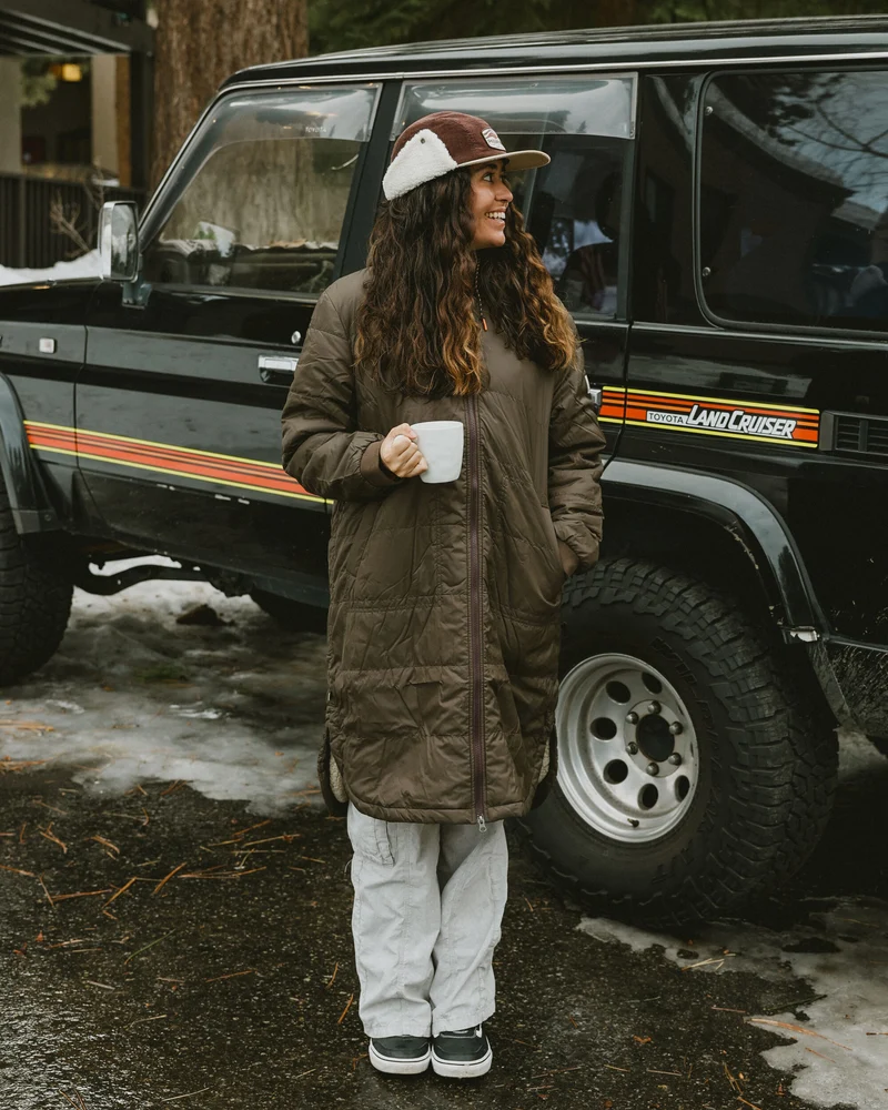 Flora Sherpa gefütterte Parka - Kaffee
