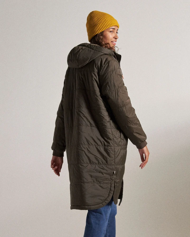 Flora Sherpa gefütterte Parka - Kaffee