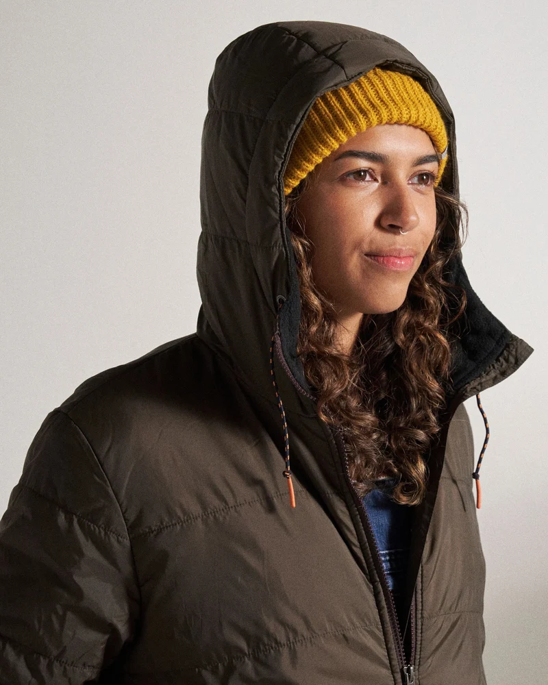 Flora Sherpa gefütterte Parka - Kaffee