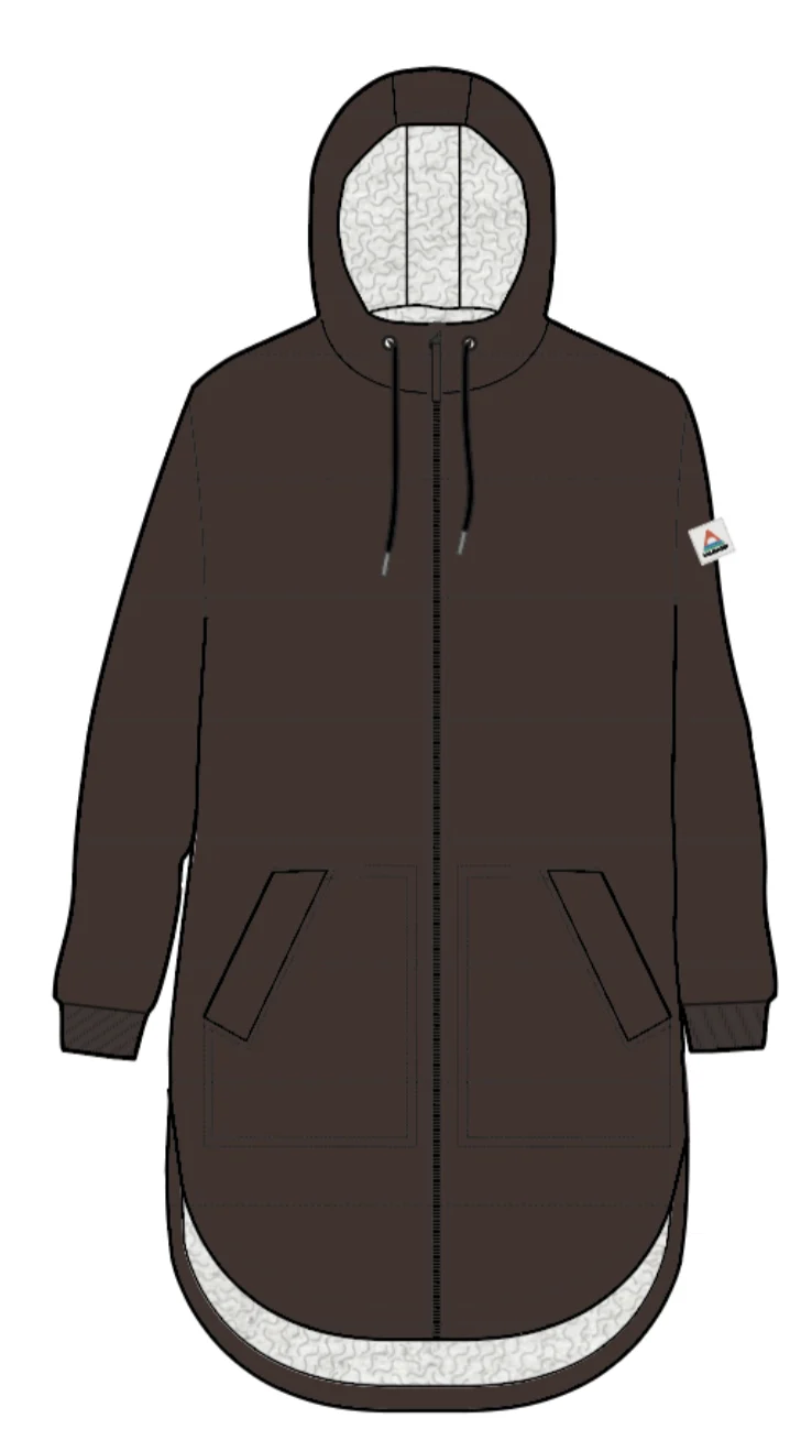 Flora Sherpa gefütterte Parka - Kaffee