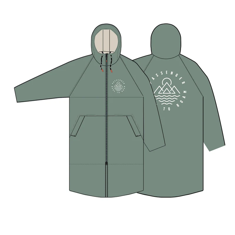 Escapism Sherpa Gefütterter Surf-Poncho - Pistazie