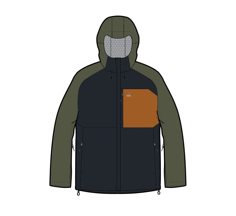 Trailscape Herren Wasserdichte Jacke - Schwarz/Khaki