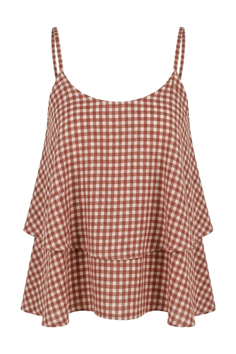 Chianni Gingham top | Terracotta