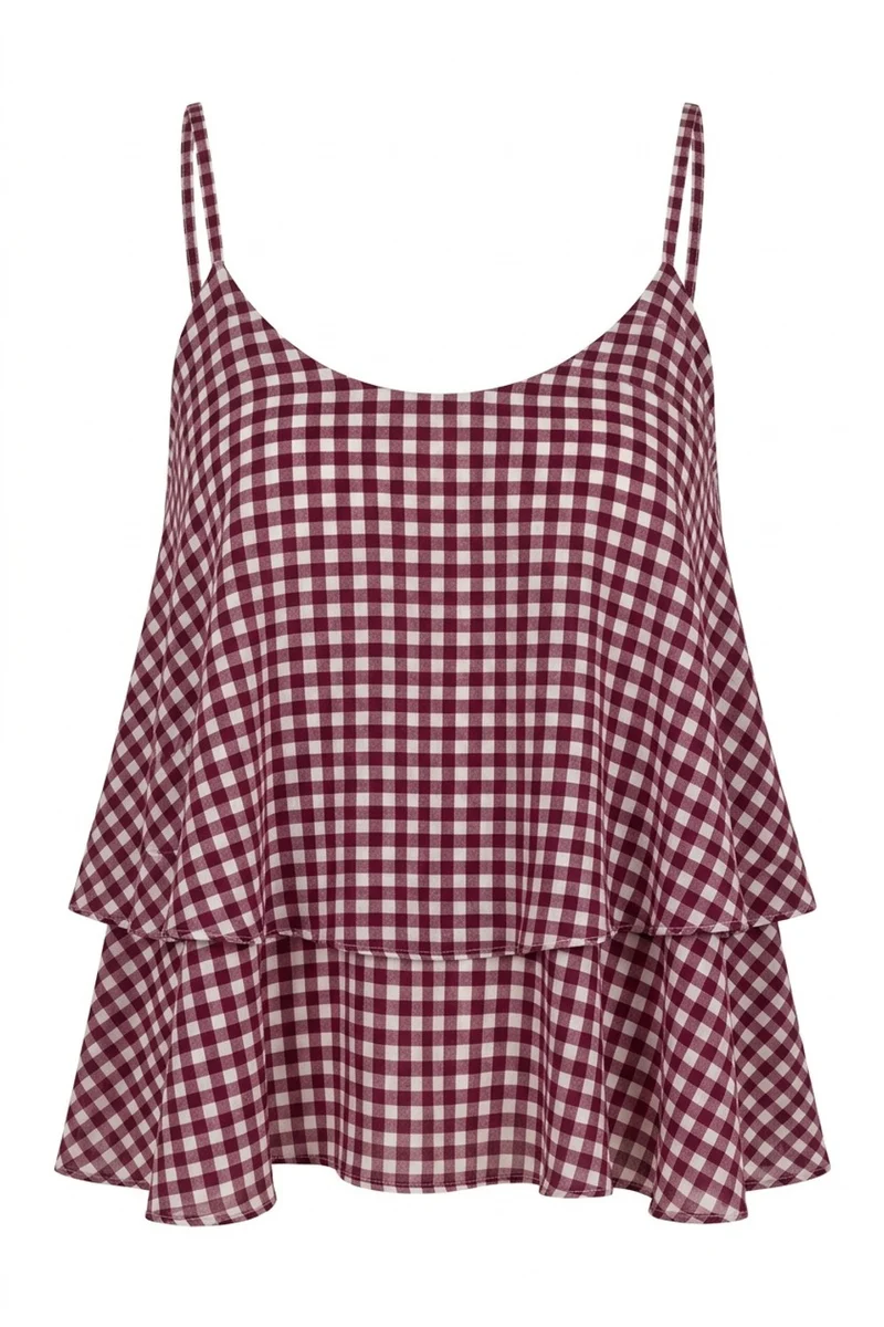 Chianni Gingham top | Burgundy