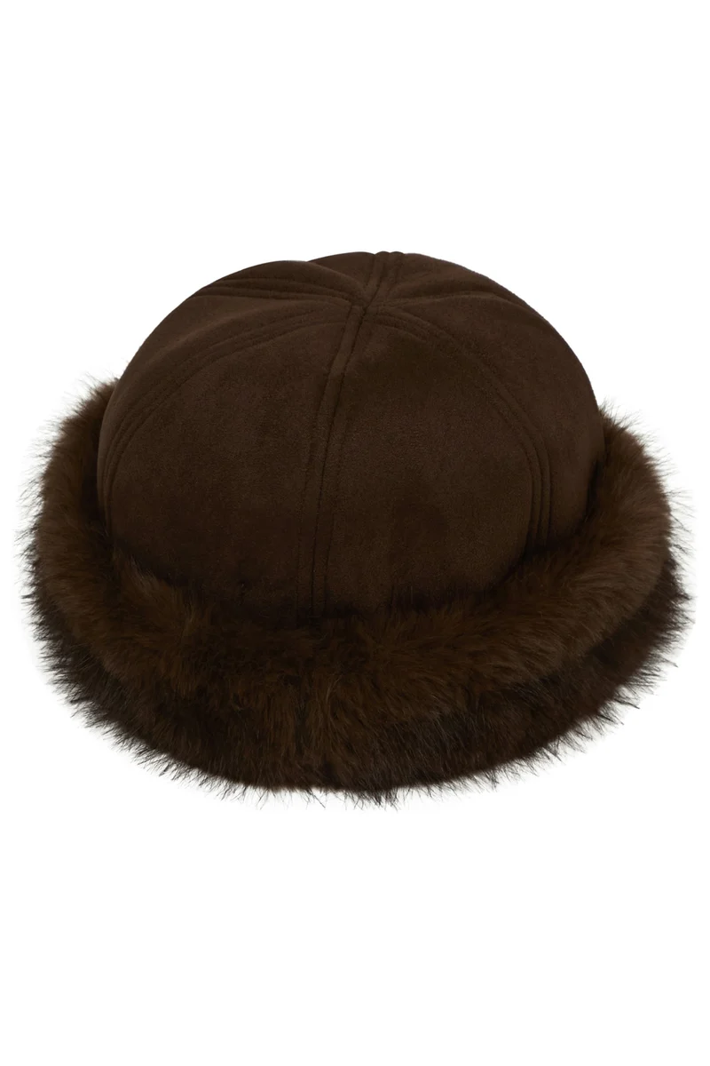 Nappi Faux Fur Hat | Brown | Accessories fra Neo Noir