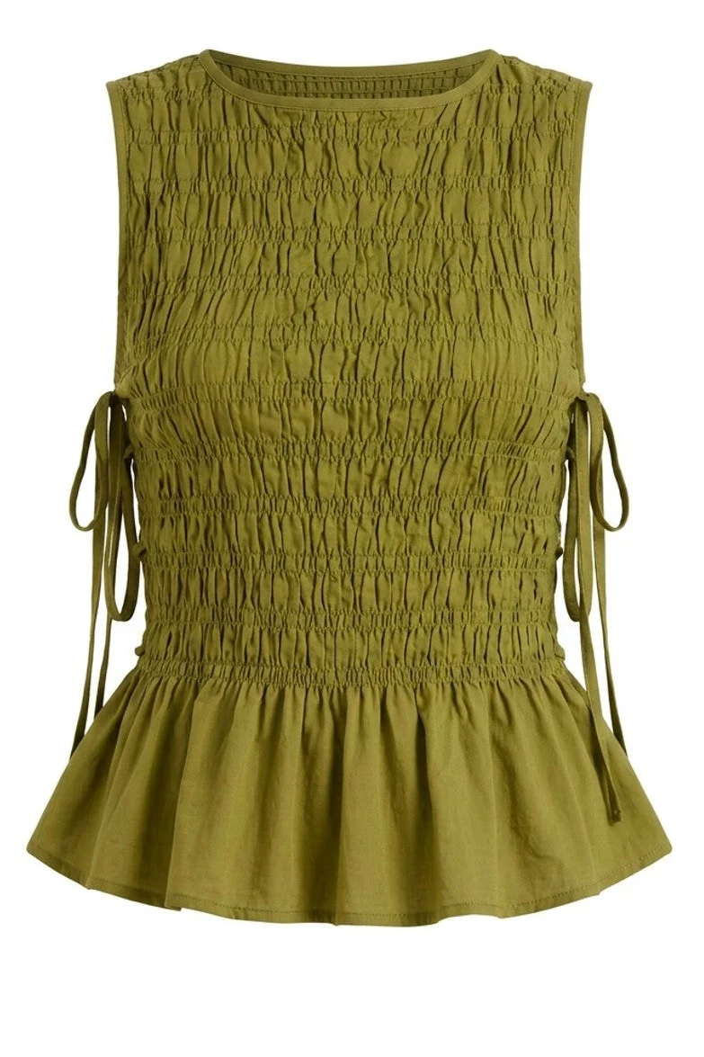 Boho Smock Flair top | Lime Green