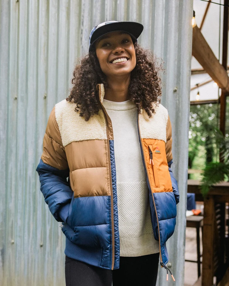 Inspire Isolierte Kapuzenjacke - Dunkles Denim/Toffee