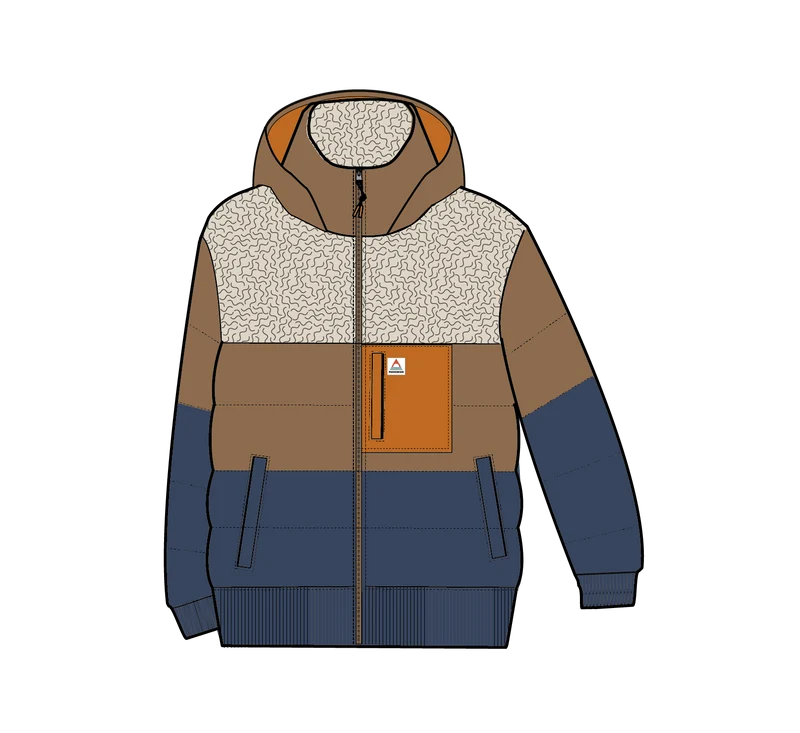 Inspire Isolierte Kapuzenjacke - Dunkles Denim/Toffee