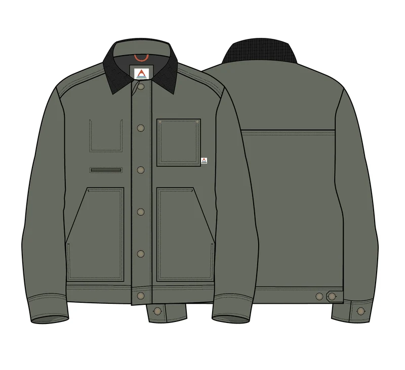 Vantage Gefüttertes Baumwoll-Canvas-Jacke - Staubiges Olive