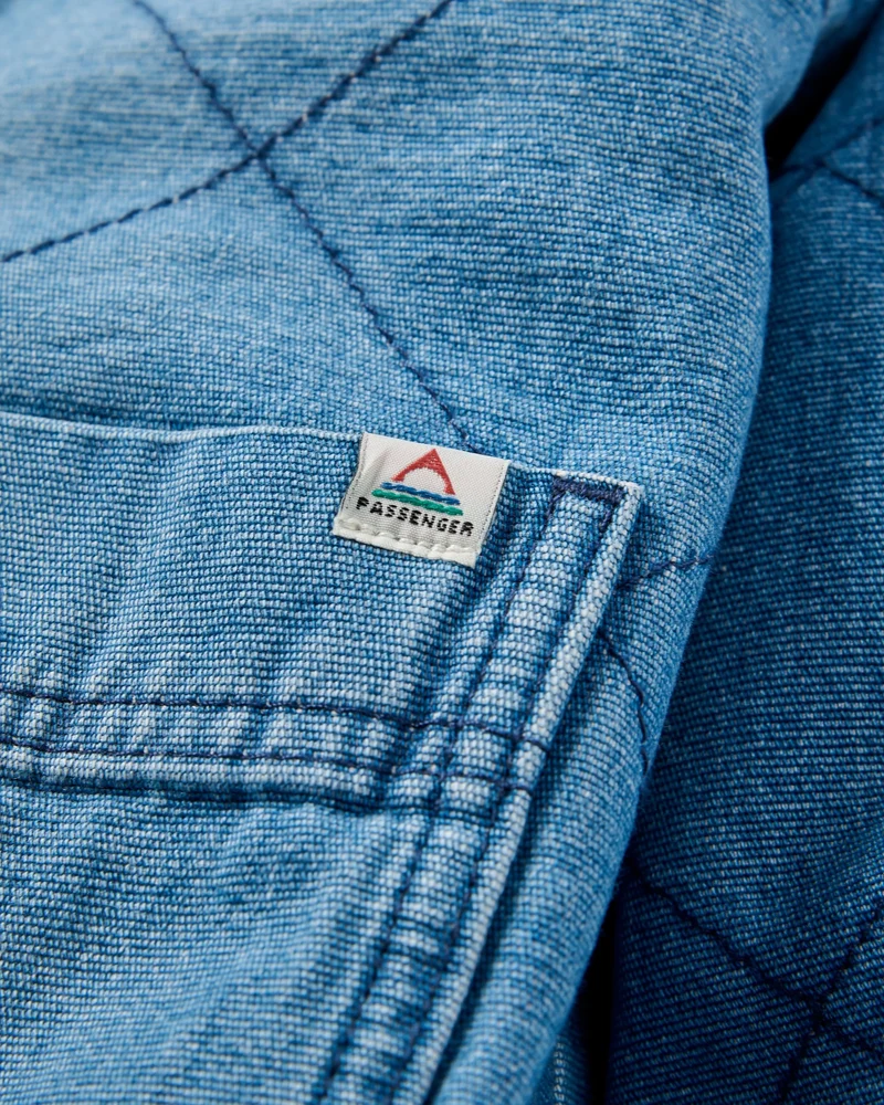 Lucia Sherpa-gefütterte Denim-Bomberjacke - Denim Blau