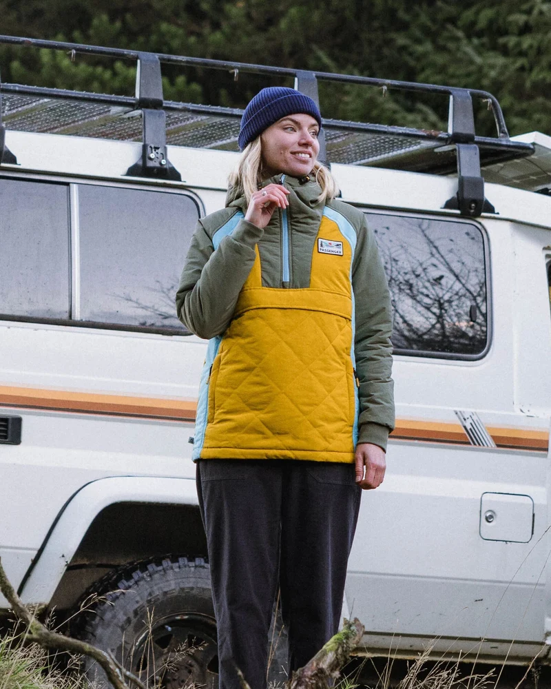 Ocean Isolierter Anorak - Staubiges Olivgrün/Heritage Yellow