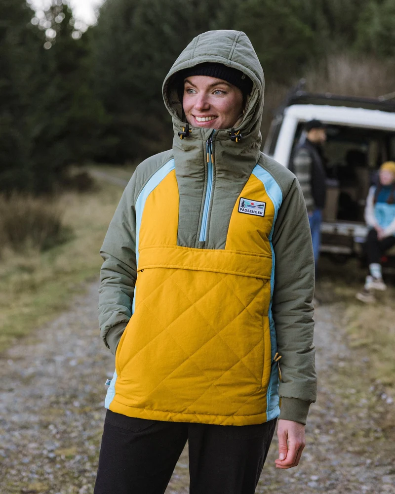 Ocean Isolierter Anorak - Staubiges Olivgrün/Heritage Yellow