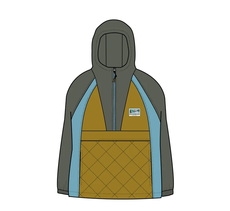 Ocean Isolierter Anorak - Staubiges Olivgrün/Heritage Yellow
