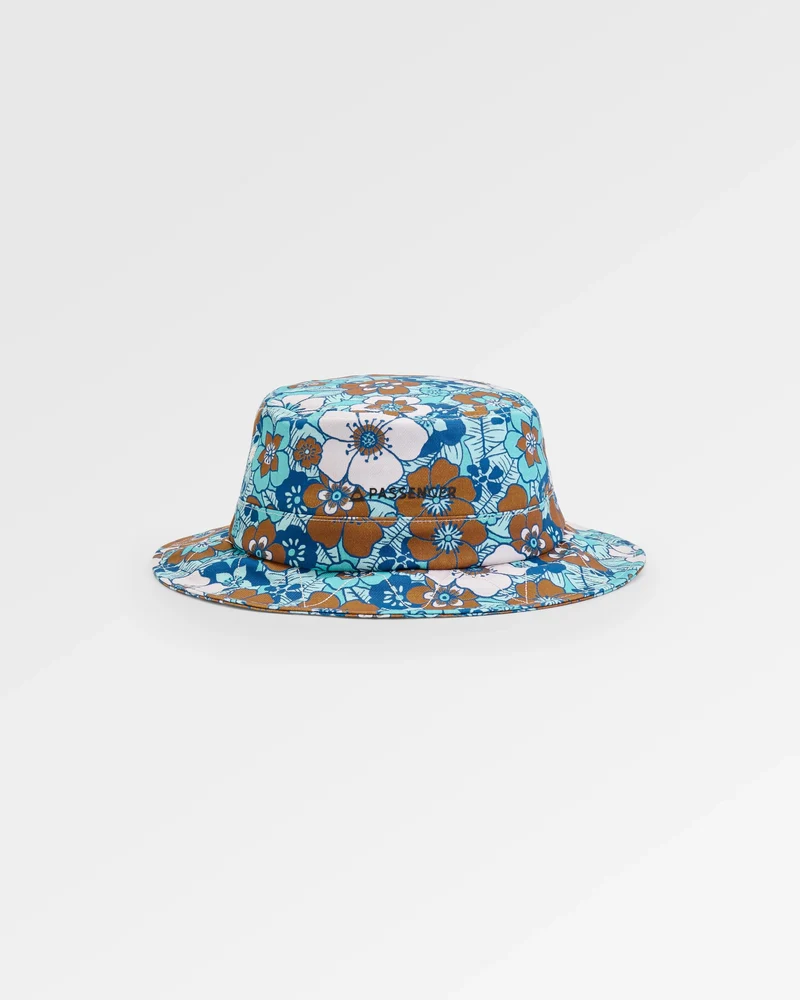 Shaded organischer Fischerhut - Vintage Blumiges Blau