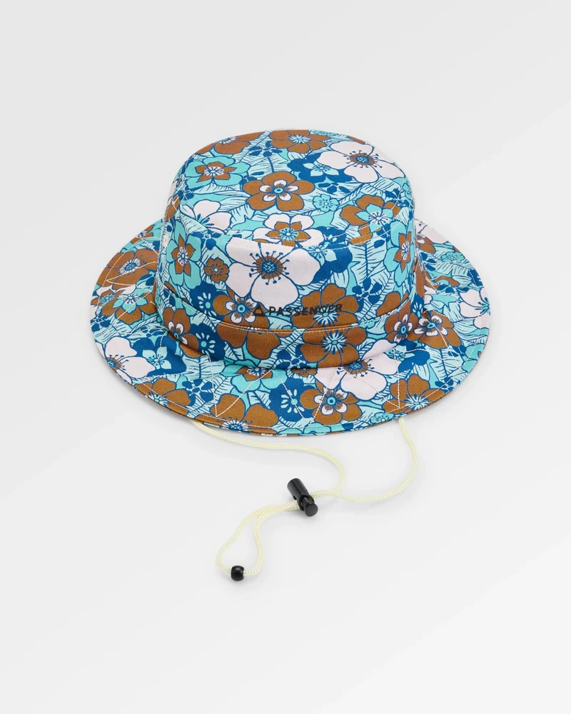 Shaded organischer Fischerhut - Vintage Blumiges Blau
