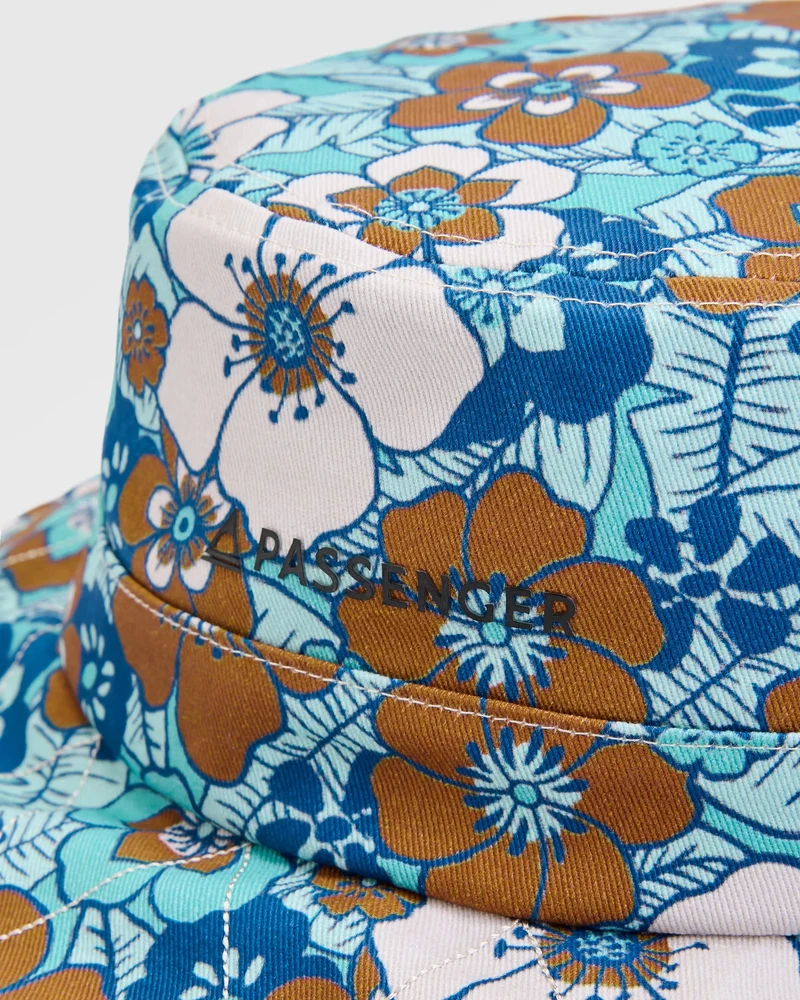 Shaded organischer Fischerhut - Vintage Blumiges Blau