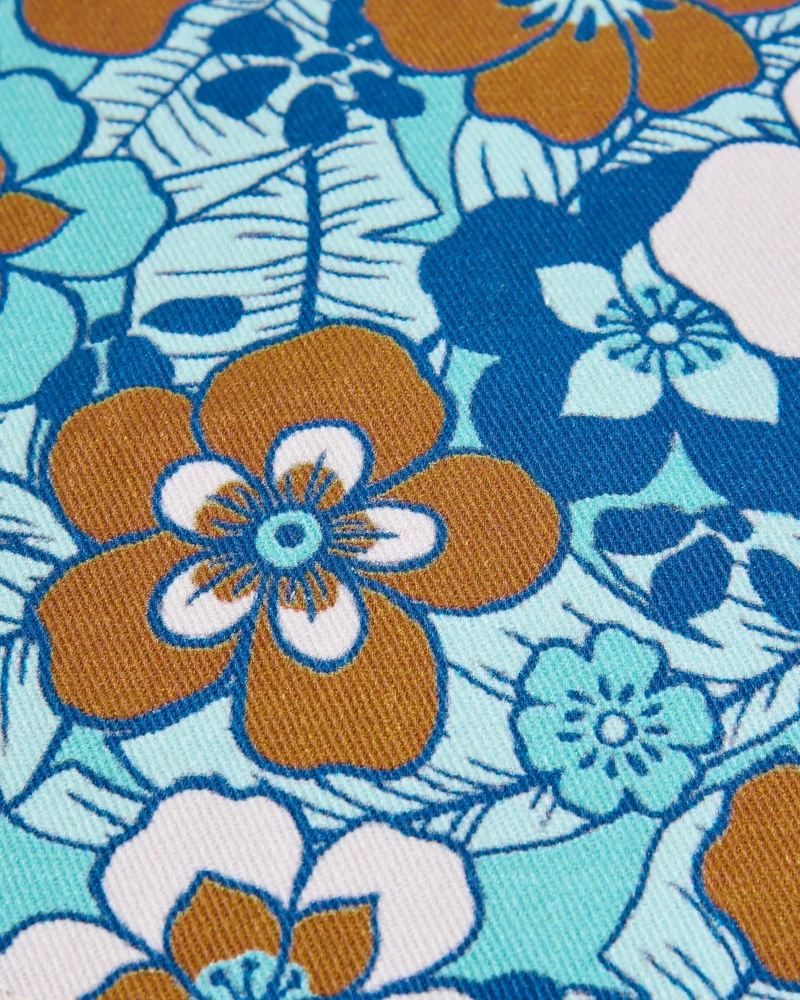 Shaded organischer Fischerhut - Vintage Blumiges Blau
