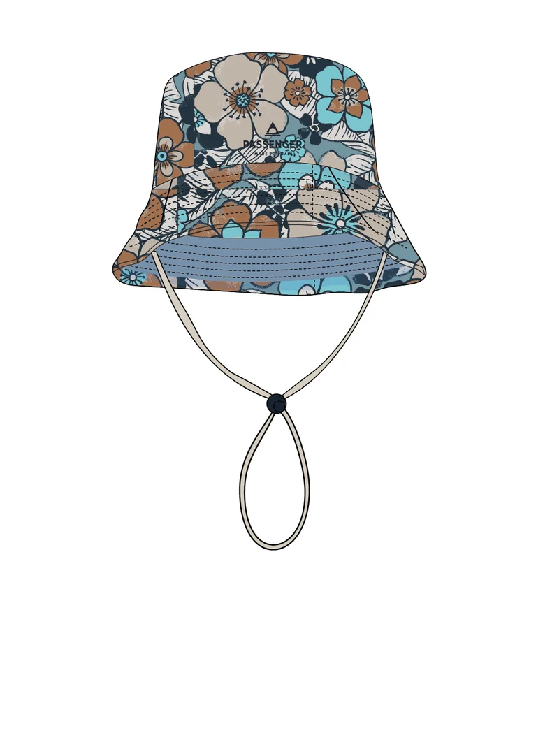 Shaded organischer Fischerhut - Vintage Blumiges Blau