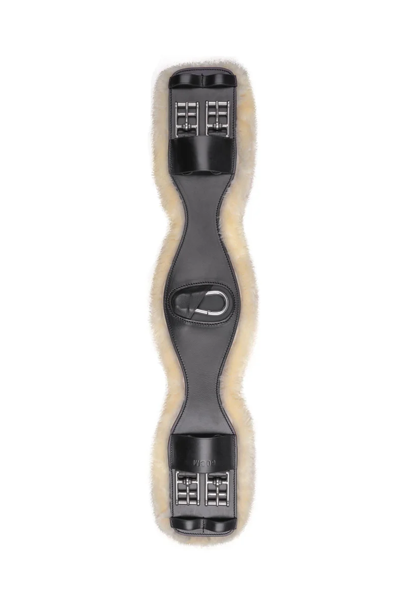 Ledergurt mit Eco-Wolle, Kurz Black 55 cm