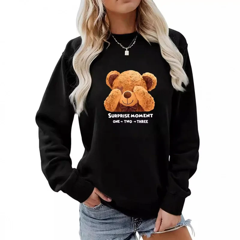 Damen Freizeitpullover mit süßem Bärenmotiv Drune