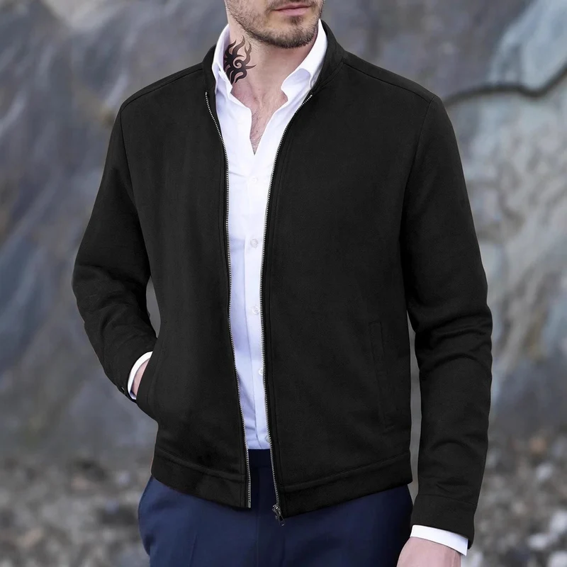 Herren Fleecejacke mit modernem Stehkragen und weichem Innenfutter Drune