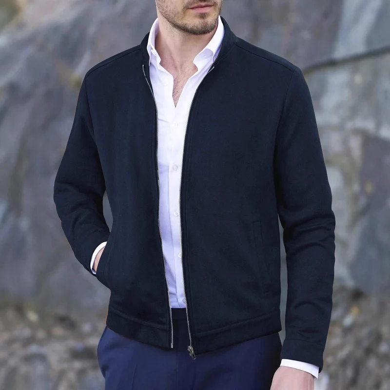 Herren Fleecejacke mit modernem Stehkragen und weichem Innenfutter Drune