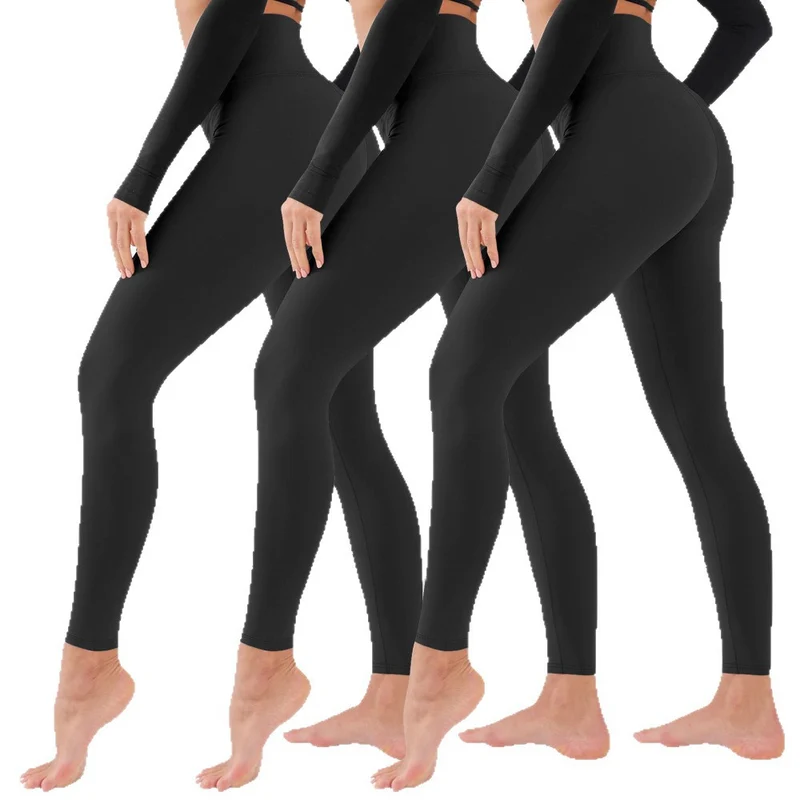 Damen Hohe Taillen Yoga-Leggings mit Bauchkontrolle und hohem Stretch Drune