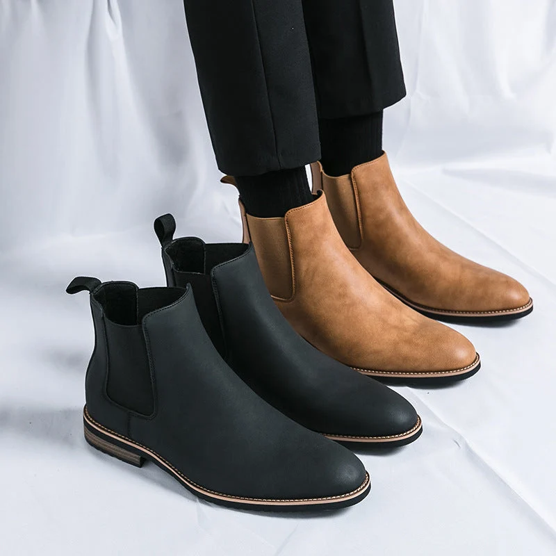 Damen Elegante Chelsea-Boots aus hochwertigem Kunstleder mit flexiblem Gummizug Drune