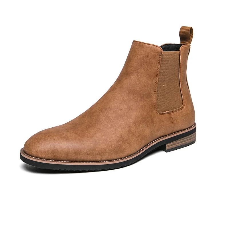Damen Elegante Chelsea-Boots aus hochwertigem Kunstleder mit flexiblem Gummizug Drune