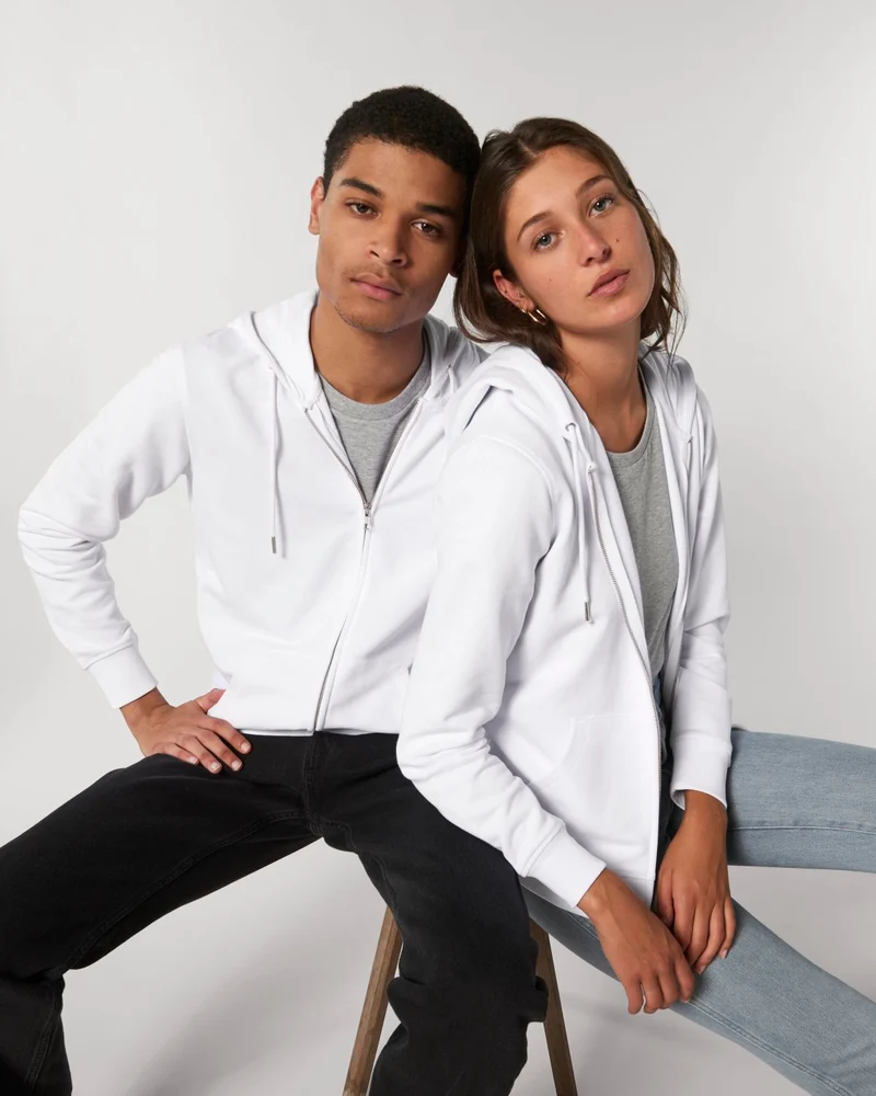 Personalisierbare Unisex-Sweatjacke mit Reißverschluss aus Bio-Baumwolle