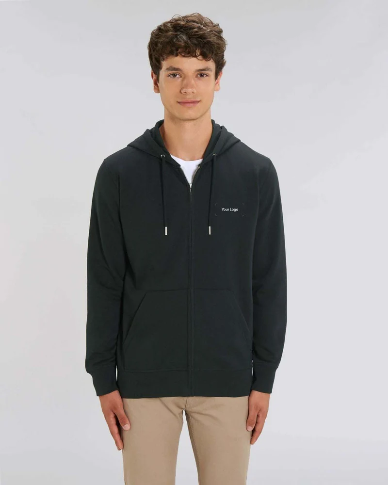Personalisierbare Unisex-Sweatjacke mit Reißverschluss aus Bio-Baumwolle