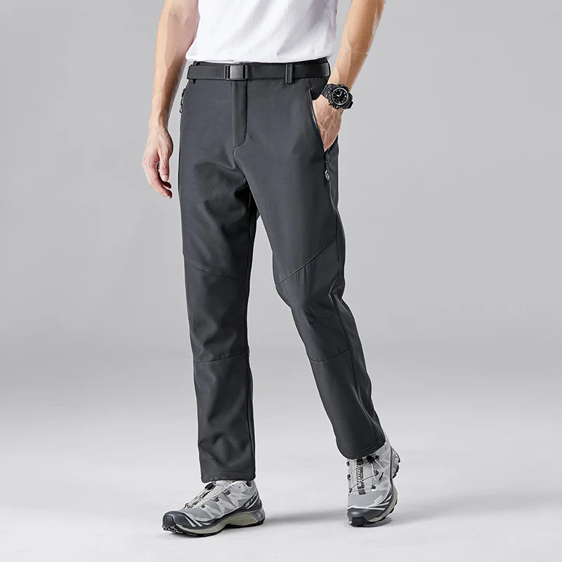 Herren Softshell-Trekkinghose mit ergonomischen Knien, elastischem Bund und Reißverschlusstaschen Drune