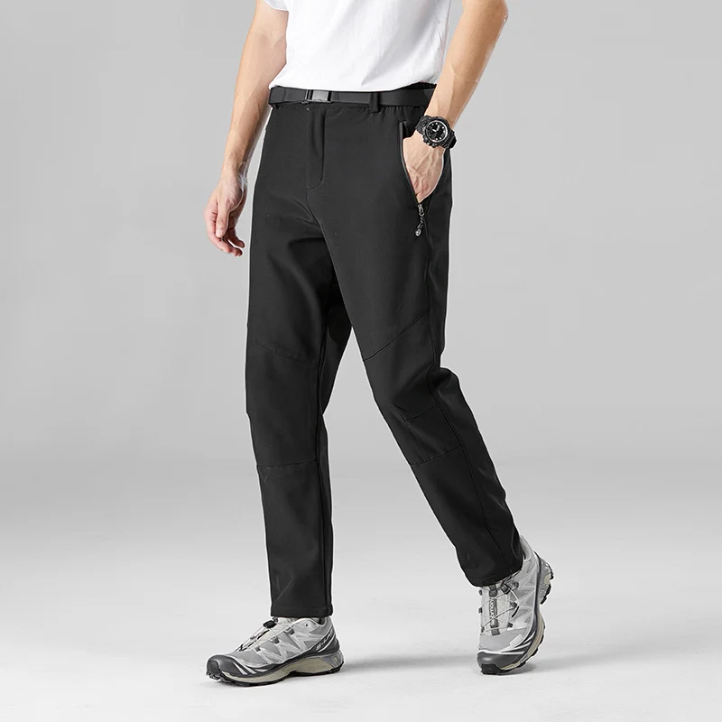Herren Softshell-Trekkinghose mit ergonomischen Knien, elastischem Bund und Reißverschlusstaschen Drune