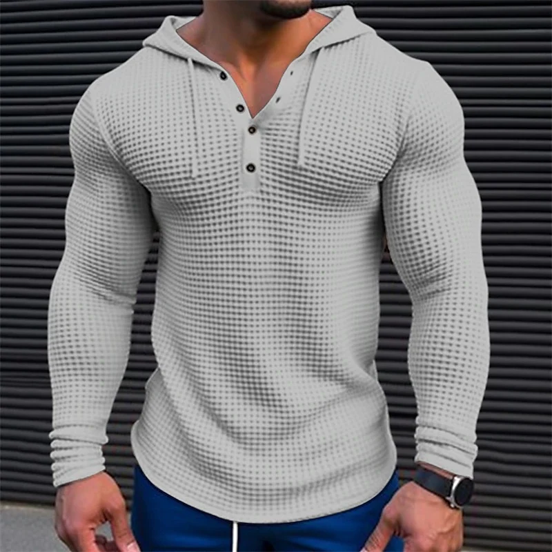 Herren Hoodie mit strukturiertem Design und Kragen Drune