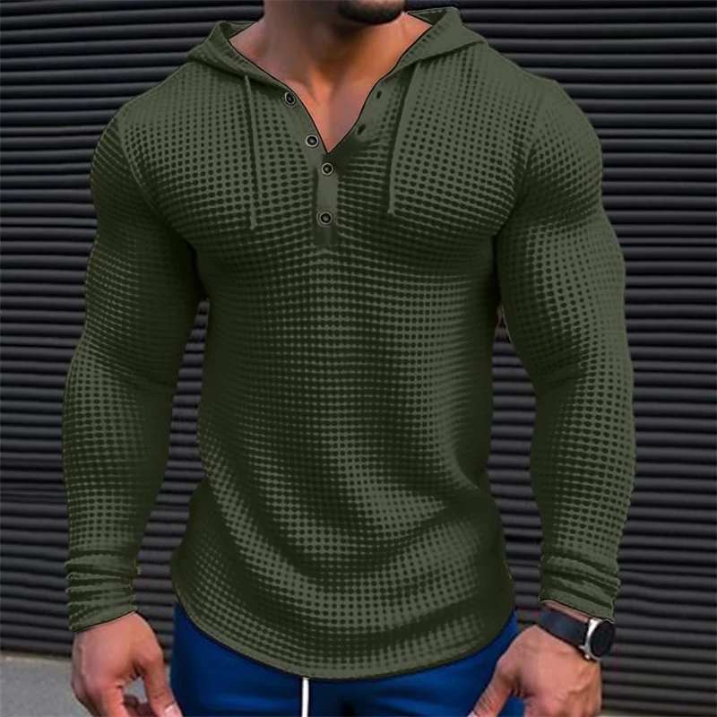 Herren Hoodie mit strukturiertem Design und Kragen Drune