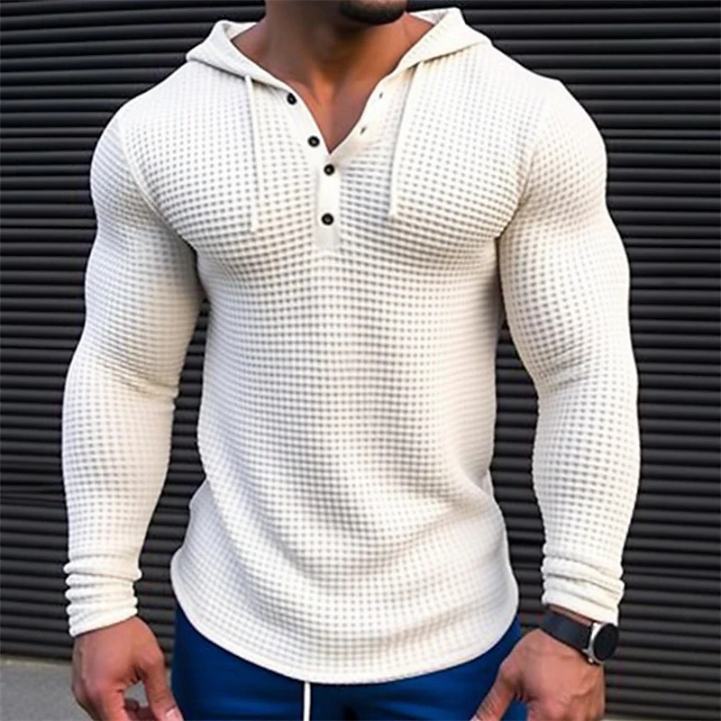 Herren Hoodie mit strukturiertem Design und Kragen Drune