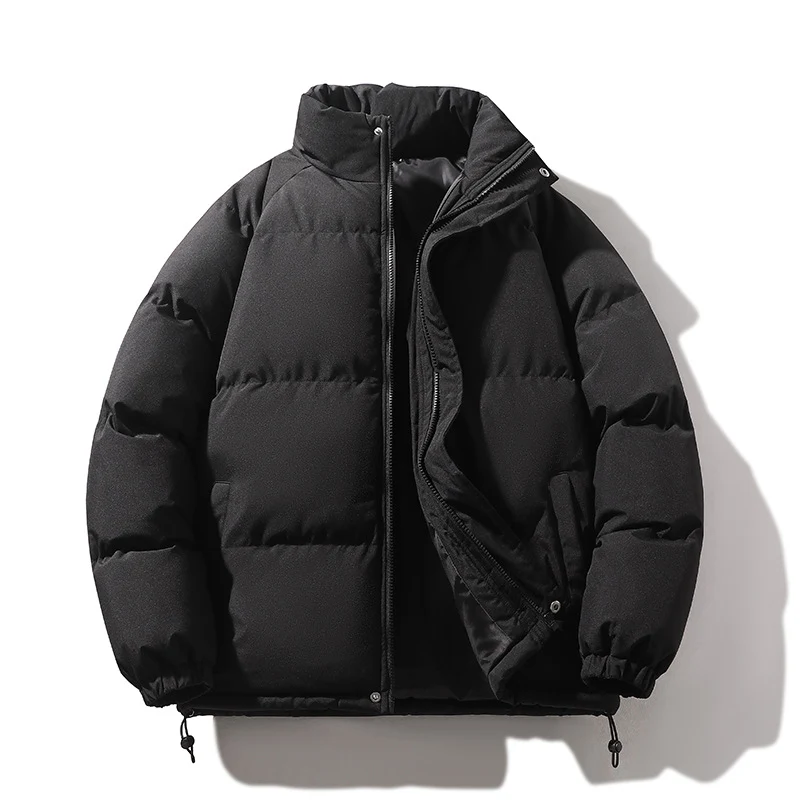 Unisex Wattierte Steppjacke aus Daunenimitat mit hohem Kragen und Kordelzug Drune