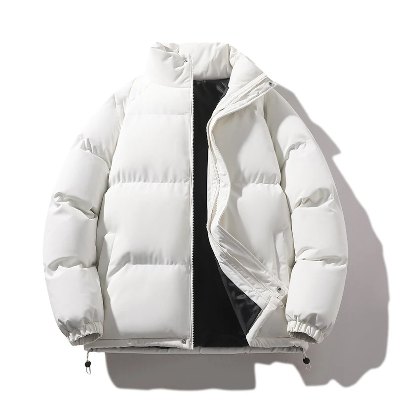 Unisex Wattierte Steppjacke aus Daunenimitat mit hohem Kragen und Kordelzug Drune