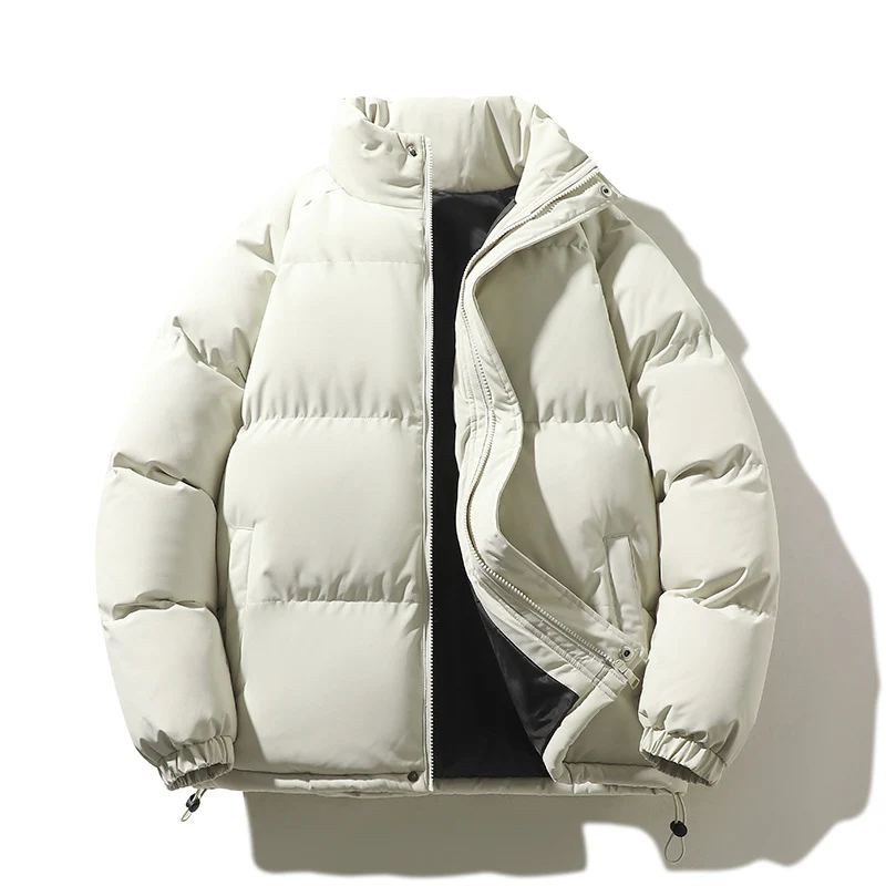 Unisex Wattierte Steppjacke aus Daunenimitat mit hohem Kragen und Kordelzug Drune