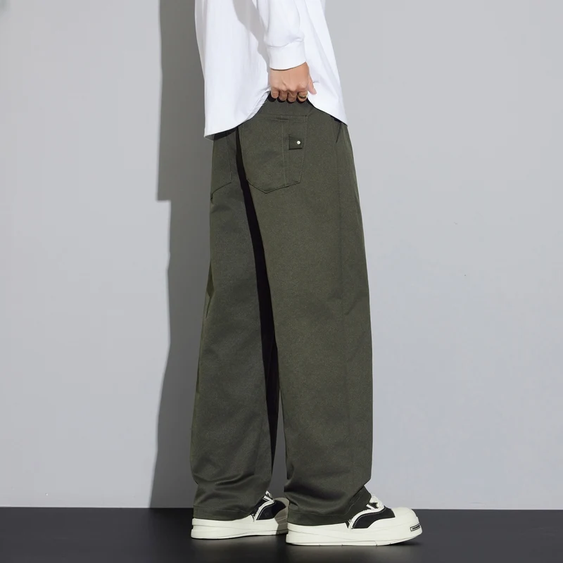 Herren Weite Relaxed‑Fit Stoffhose mit Tunnelzug & Bügelfalte Drune
