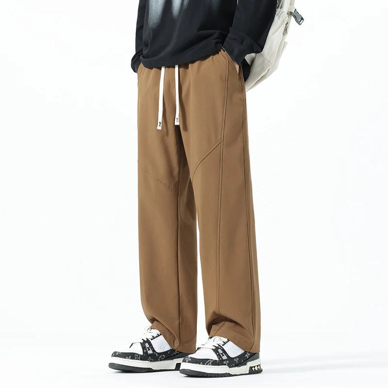 Herren Weite Relaxed‑Fit Freizeithose mit Tunnelzugbund und Teilungsnähten Drune
