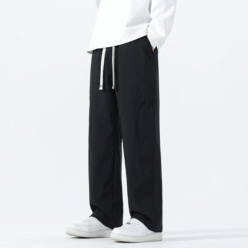 Herren Weite Relaxed‑Fit Freizeithose mit Tunnelzugbund und Teilungsnähten Drune